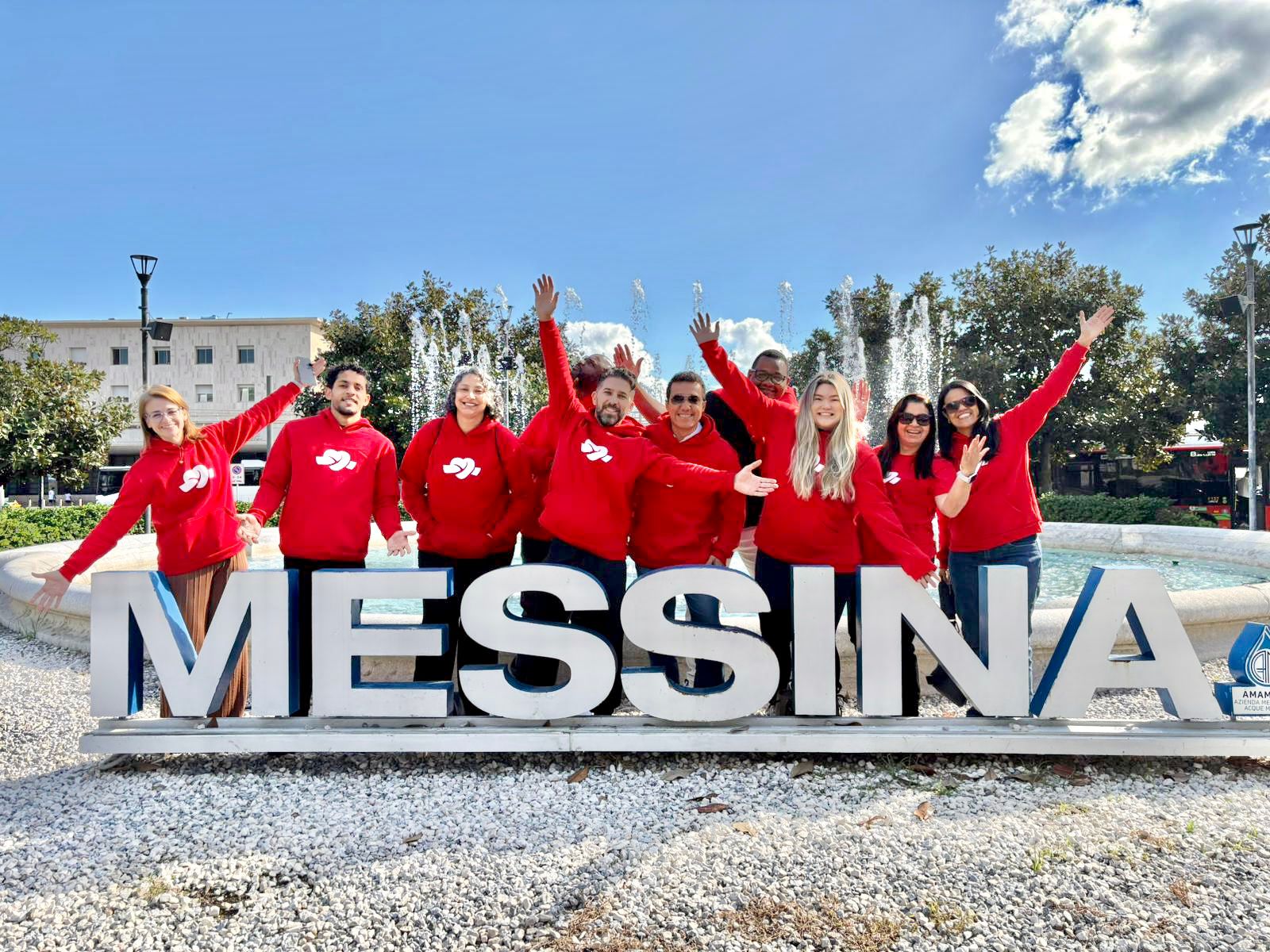 Equipe da Missão Cordas Humanas durante o Mobilize Itália